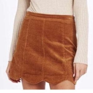 Brown Corduroy Mini Skirt